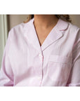 Lenora by Dina Yang Classic Pinstripe Cotton Pajamas - Pink