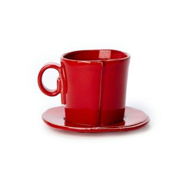 Trice and Shah Wedding Registry: Vietri Lastra Red Espresso Cup and Saucer