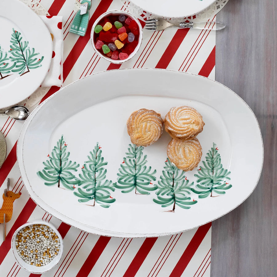 Vietri Lastra Holiday Melamine Oval Platter