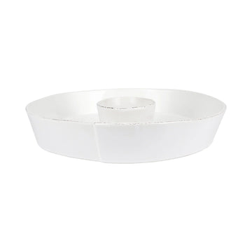 Vietri Lastra Melamine White Chip/Dip