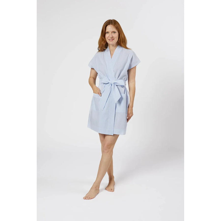 Lenora by Dina Yang Dina Robe - Seersucker Blue