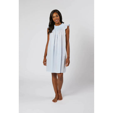 Lenora by Dina Yang Katy Cotton Nightgown - Blue : Small