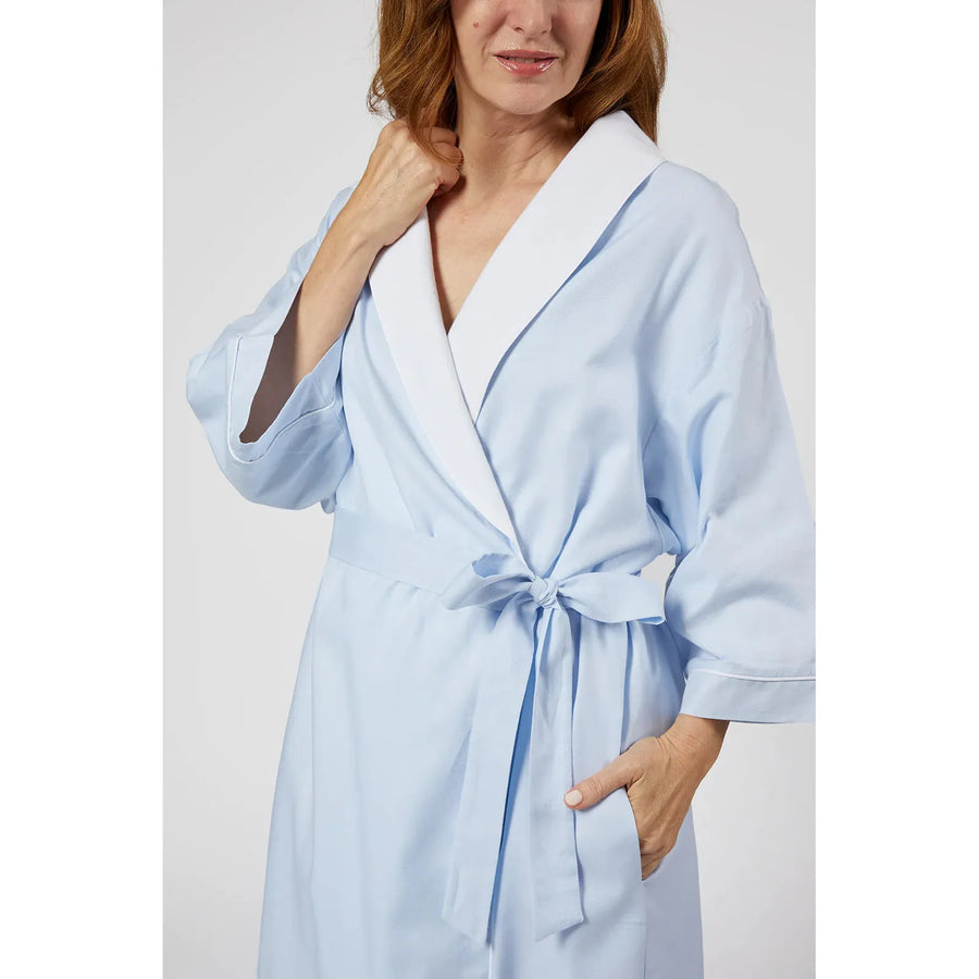 Lenora by Dina Yang Rachael Cotton Robe - Blue