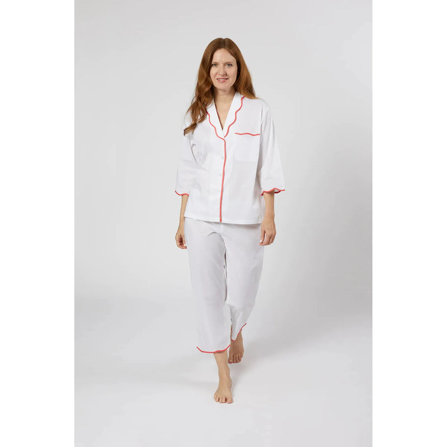 Lenora by Dina Yang Vandy Cotton Pajamas - Coral