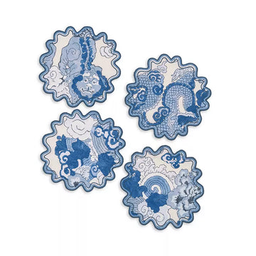 King-O'Keefe Wedding Registry: Matouk Magic Mountain 6" Round Cocktail Napkins, Set of 4