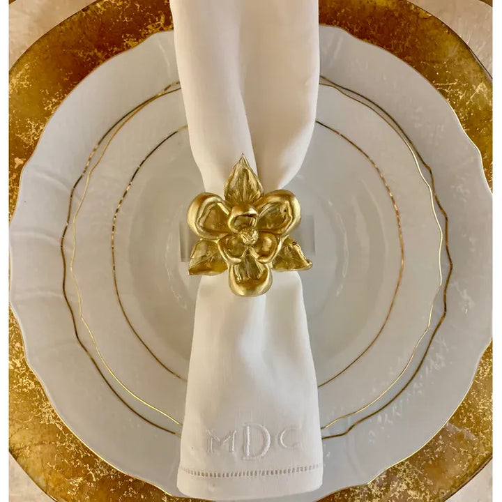 Howard and Bean Wedding Registry: Southern Tribute Magnolia Napkin Rings (Boxed Set of Four)