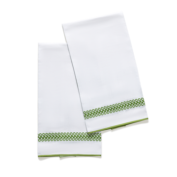 Barnhill and Bogden Wedding Registry: Matouk Astor Braid Guest Towels in Grass (Set of 2)