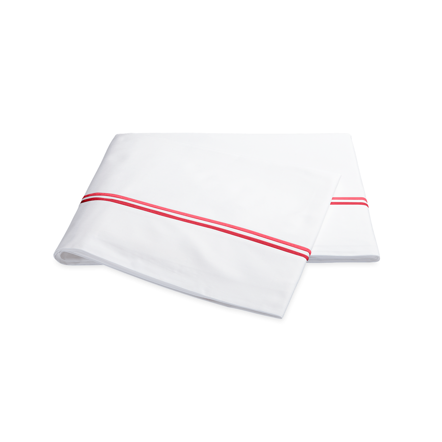 Barnhill and Bogden Wedding Registry: Matouk Essex King Flat Sheet in Hibiscus
