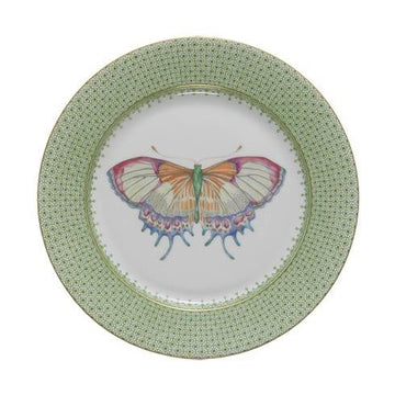 Fisher-Bame Wedding Registry: Mottahedeh Green Aplle Lace Butterfly Dessert Plate