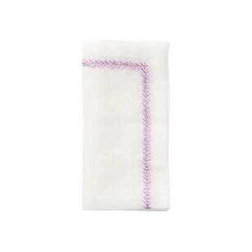 Kim Seybert Jardin Napkin in White & Lilac