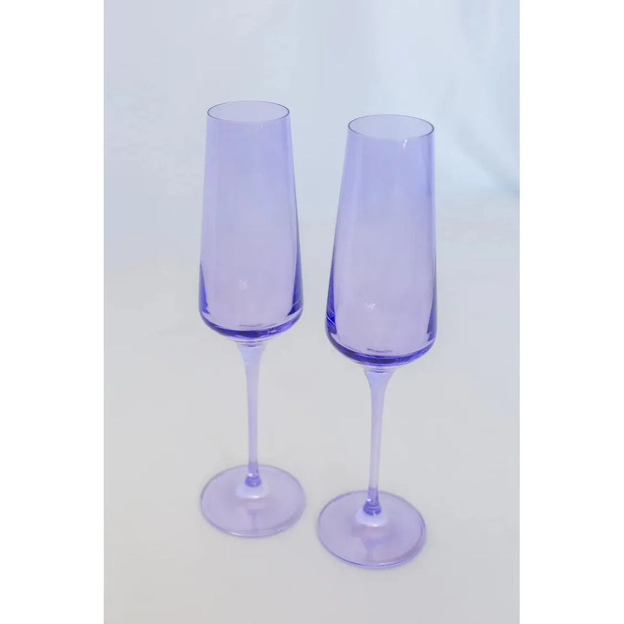 Estelle Champagne Flute-Lavender : S/2