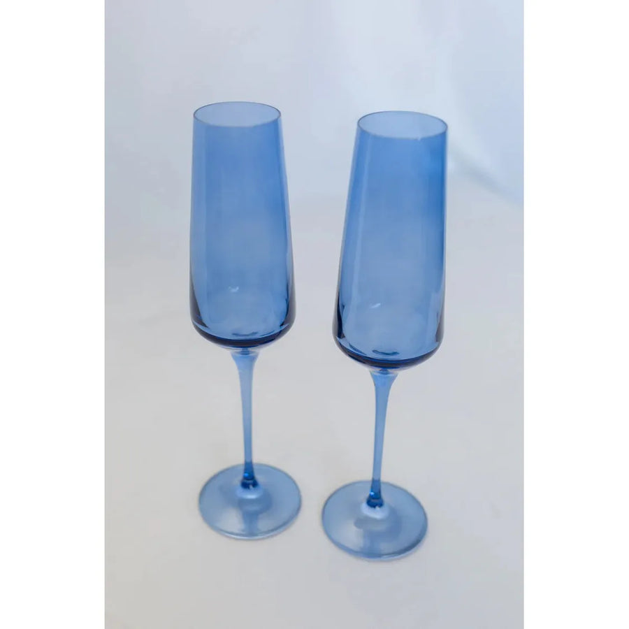 Estelle Champagne Flute-Cobalt S/2