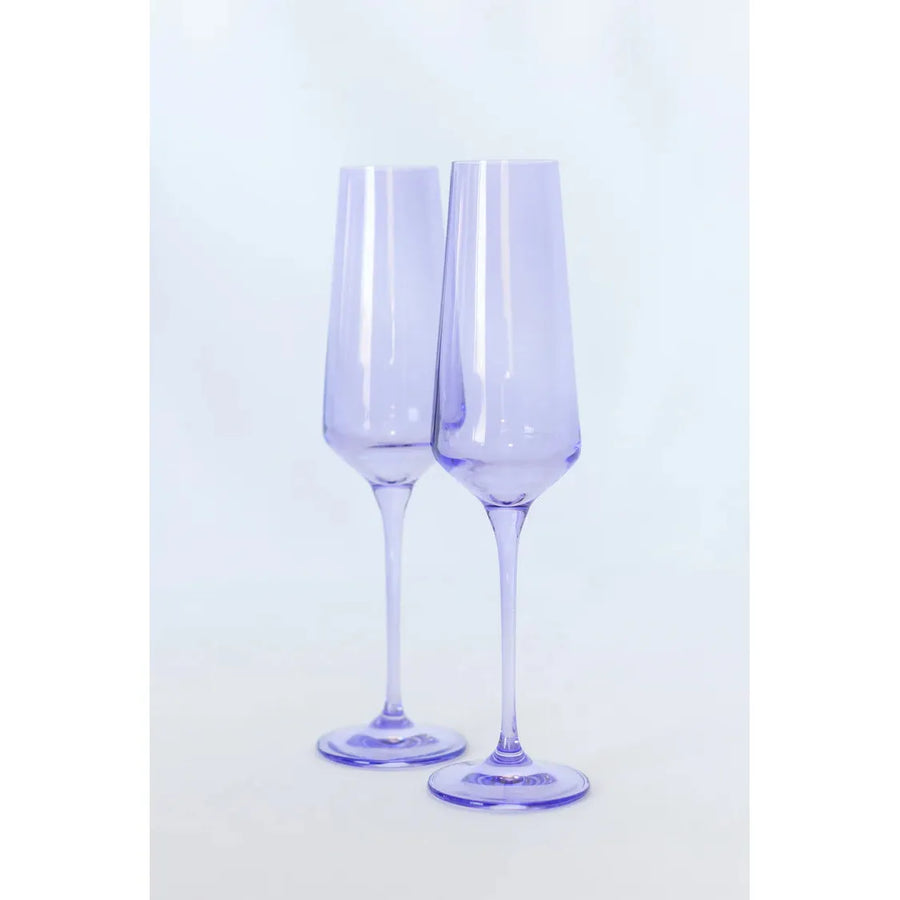 Estelle Champagne Flute-Lavender : S/2