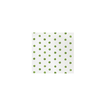Vietri Papersoft Napkins-Dot Green : Cocktail-Pack of 20