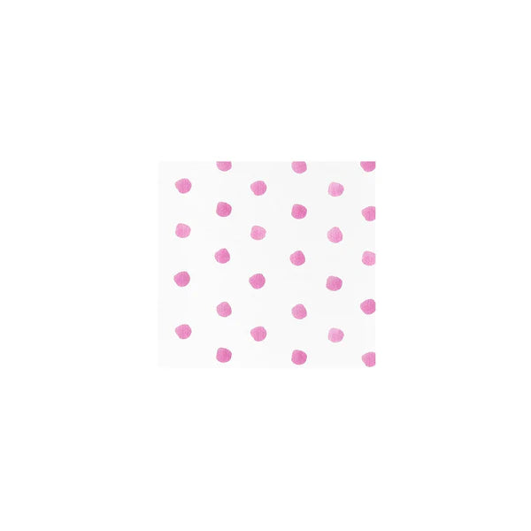 Vietri Papersoft Napkins Cocktail Dot Pink - Pack of 20