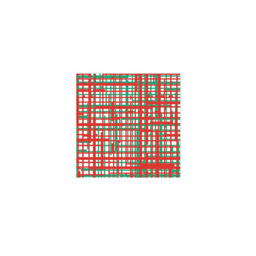 Vietri Papersoft Napkins-Plaid Green and Red : Cocktail- Pack of 20