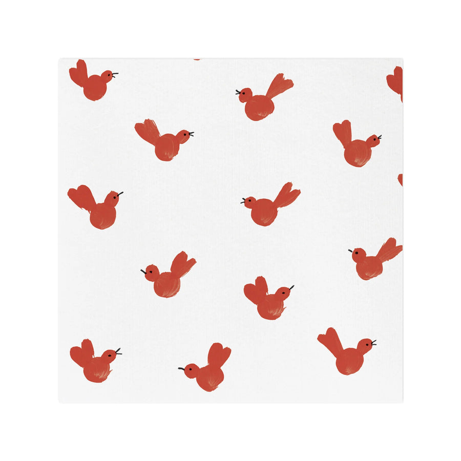 Vietri Papersoft Napkins-Red Bird : Cocktail- Pack of 20