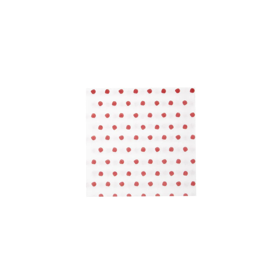 Vietri Papersoft Napkins-Dot Red : Cocktail-Pack of 20