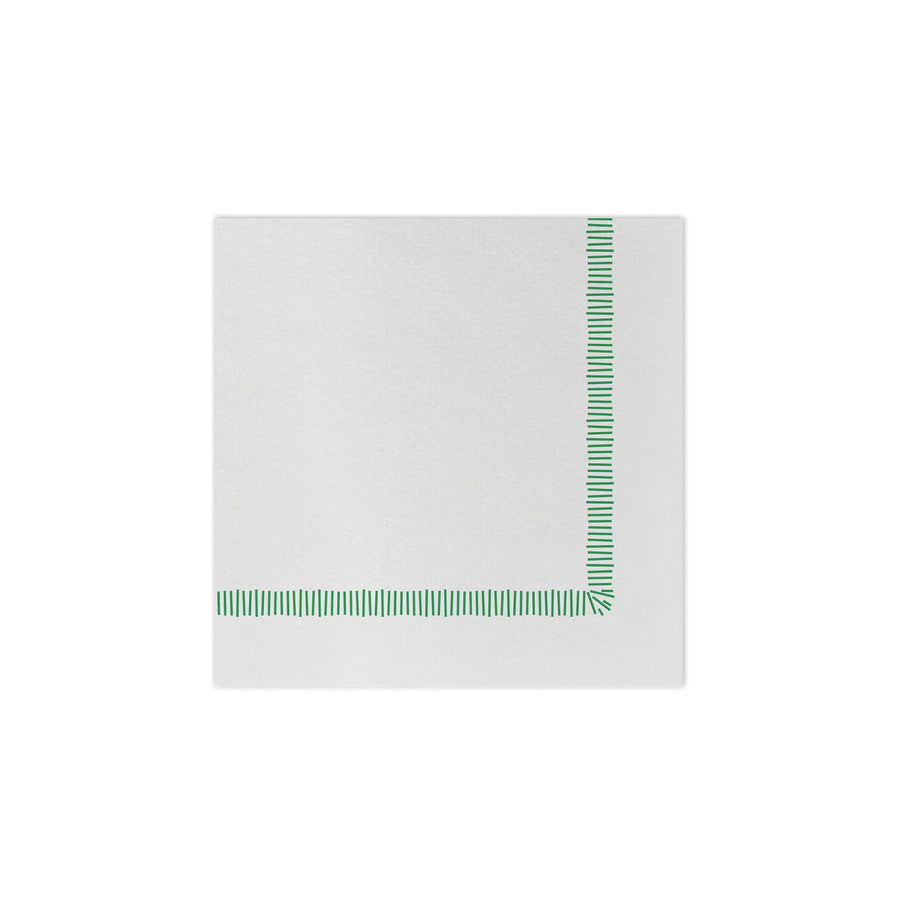 Vietri Papersoft Napkins - Fringe Green : Cocktail- Pack of 20