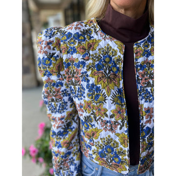 Anna Cate Clare Jacket-Blue Lime : Small