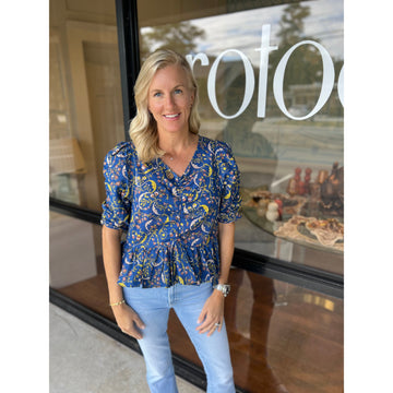 Anna Cate Charley Top-Yellow Paisley : Small