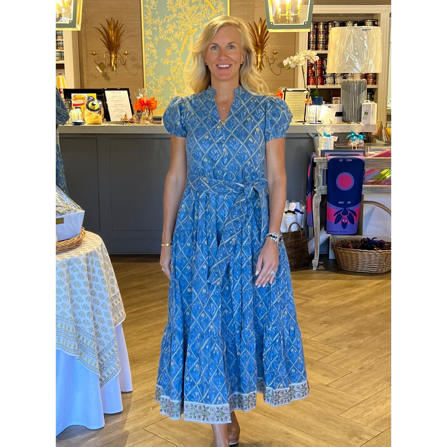 Victoria Dunn Clover Dress - Sky Blue: Large