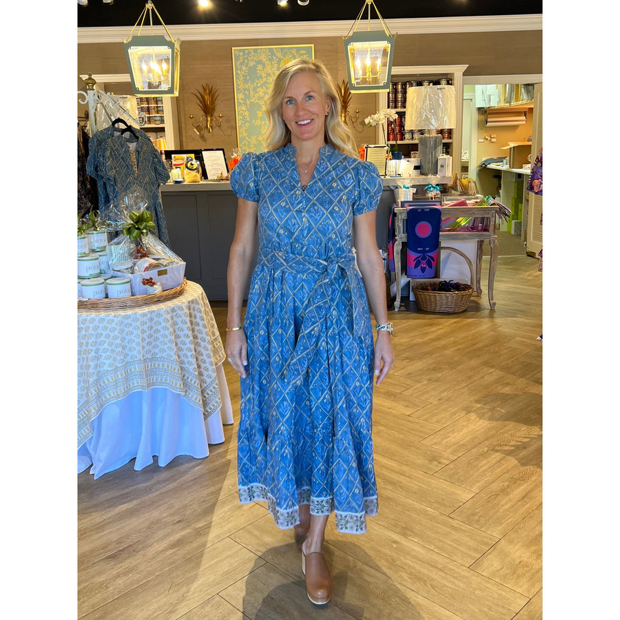 Victoria Dunn Clover Dress - Sky Blue: Large