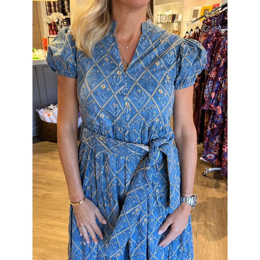 Victoria Dunn Clover Dress - Sky Blue: Large