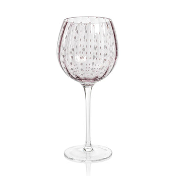 Gilday-Sloan Wedding Registry: Portofino White Dot Wine Glass in Purple
