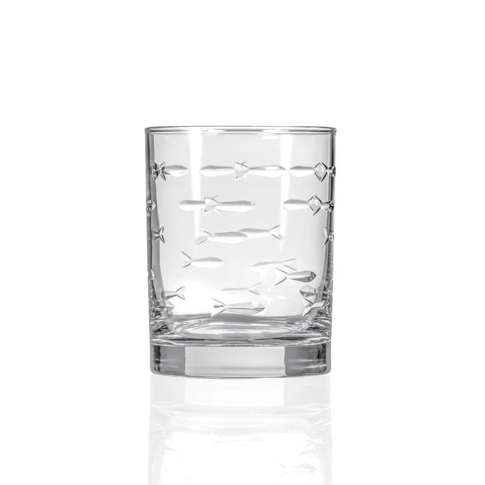 Rolf School of Fish Double Old Fashioned Glass