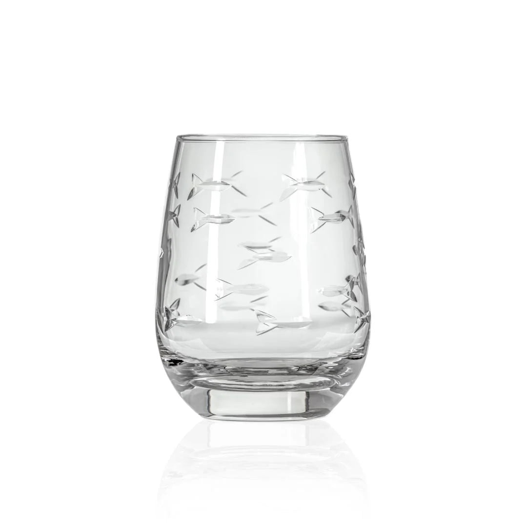 Rolf School of Fish Double Stemless Wine Glass