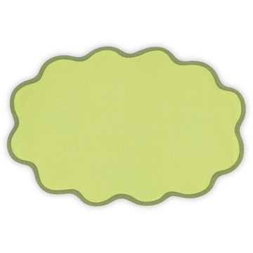 Matouk Scalloped Placemats in Peridot and Geen - Set of 4