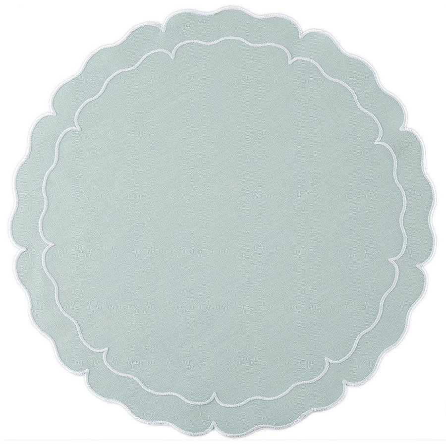 Howard and Bean Wedding Registry: Skyros Vinilo Scalloped Placemat with Light Blue