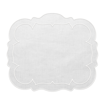 Cowden and Galvin Wedding Registry: Skyros Linho Scalloped Rectangular Placemat in White