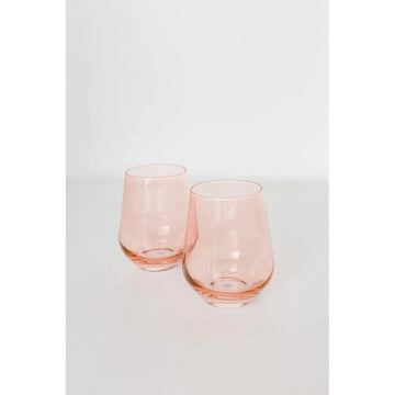 Estelle Stemless Wine-Blush Pink : S/2