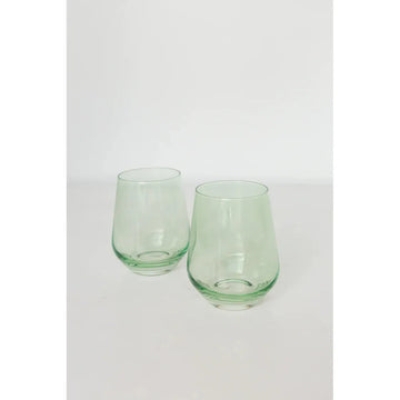 Estelle Stemless Wine-Mint Green : S/2