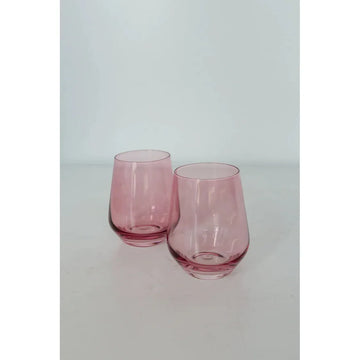 Estelle Stemless Wine-Rose : S/2