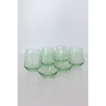 Estelle Stemless Wine-mint green : S/6