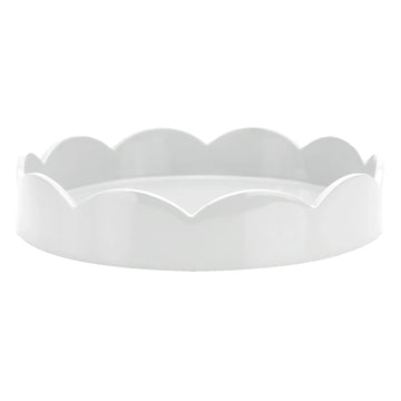 Addison Ross White Round Scalloped Tray 8.5"