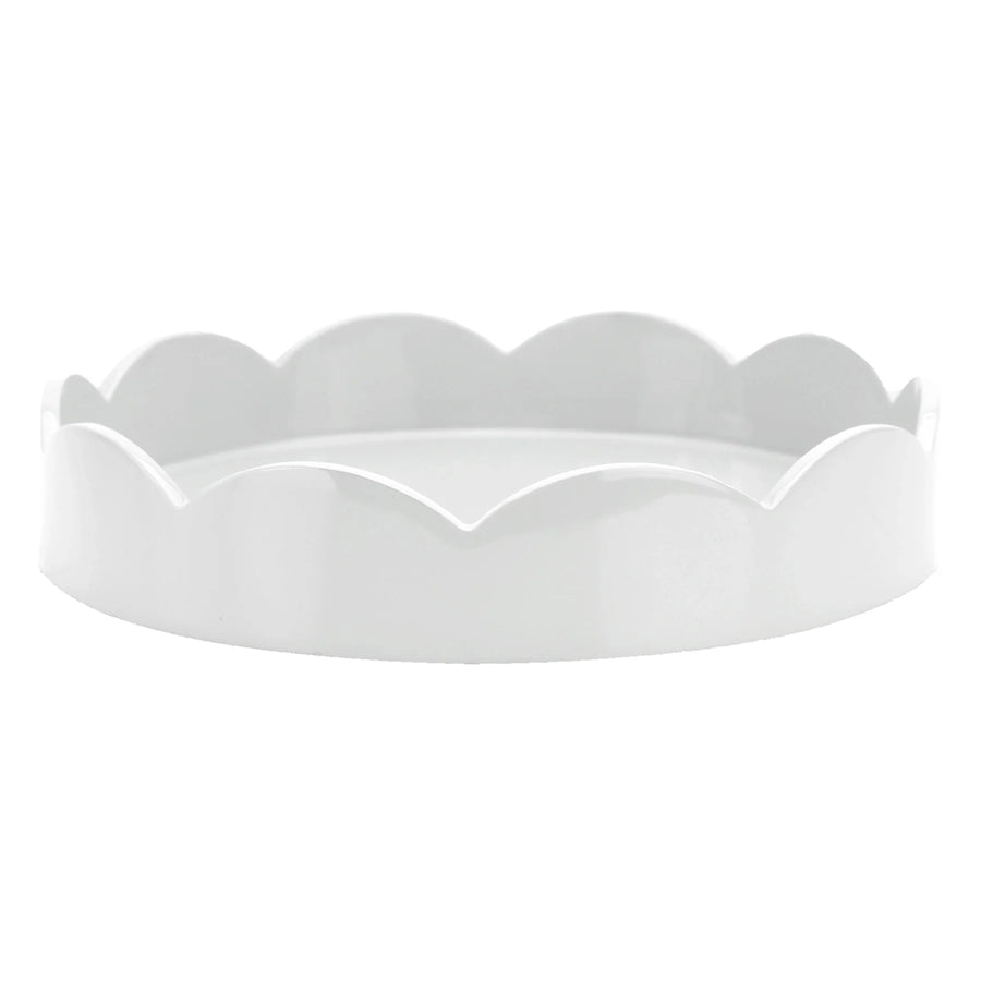 Addison Ross White Round Scalloped Tray 8.5"