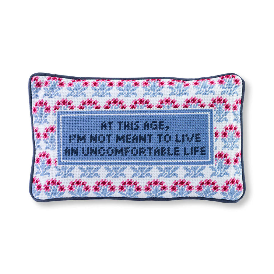 Furbish Studio Uncomfortable Life Needlepoint Pillow