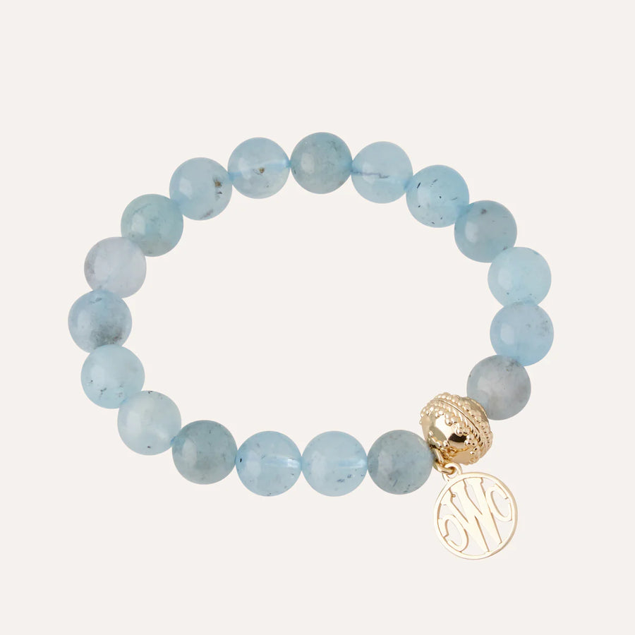 Clara Williams Victoire Stretch Bracelet-Aquamarine : 10 mm