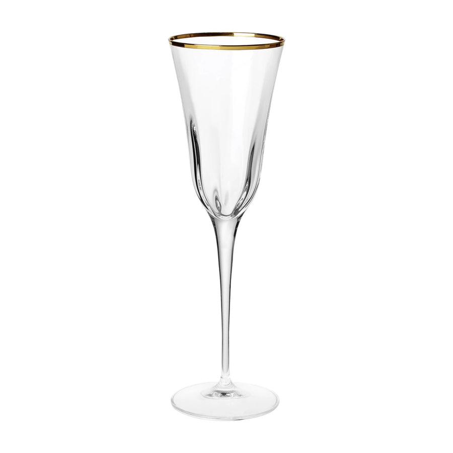 Vietri Optical Gold Champagne Flute