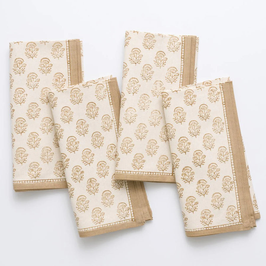 Pomegranate Anika Beige Napkins Set of 4