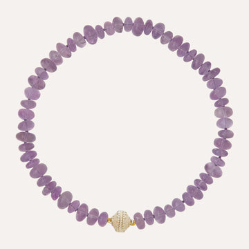 Graduated Rondelle Necklace-Amethyst