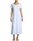 P. Jamas Butterknit  Long Gown Short Sleeve - Blue
