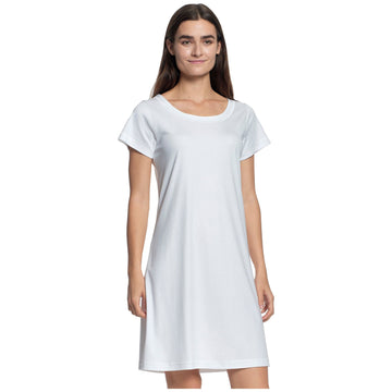 P. Jamas Butterknit Short Gown Short Sleeve - White : Small