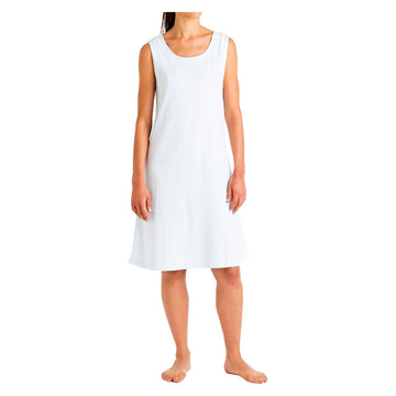 P. Jamas Butterknit Short Gown Sleeveless - White