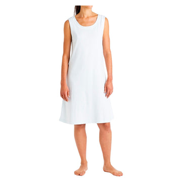 P. Jamas Butterknit Short Gown Sleeveless - White : XSmall