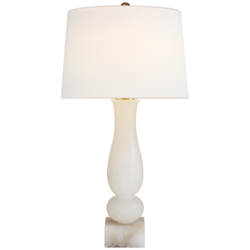 Visual Comfort Contemporary Balustrade Table Lamp in Alabaster